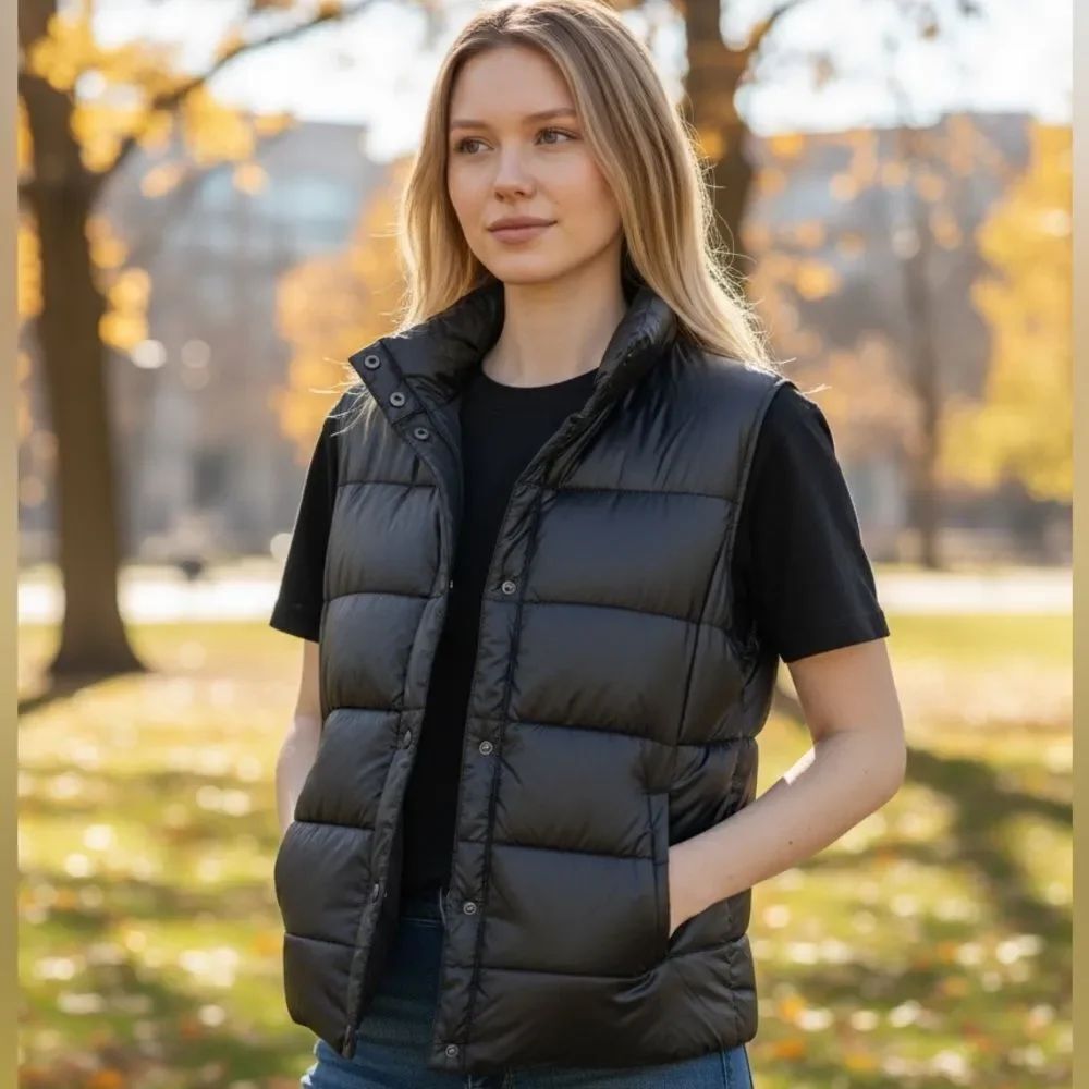 Lands' End Classic Black Down Vest